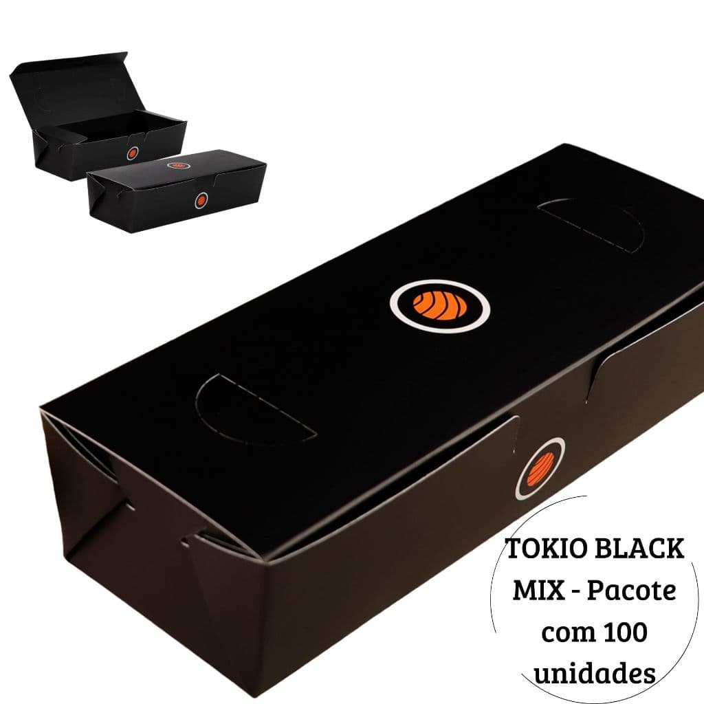 Pacote TOKIO BLACK MIX 100 Unidades para Diversidade de Alimentos