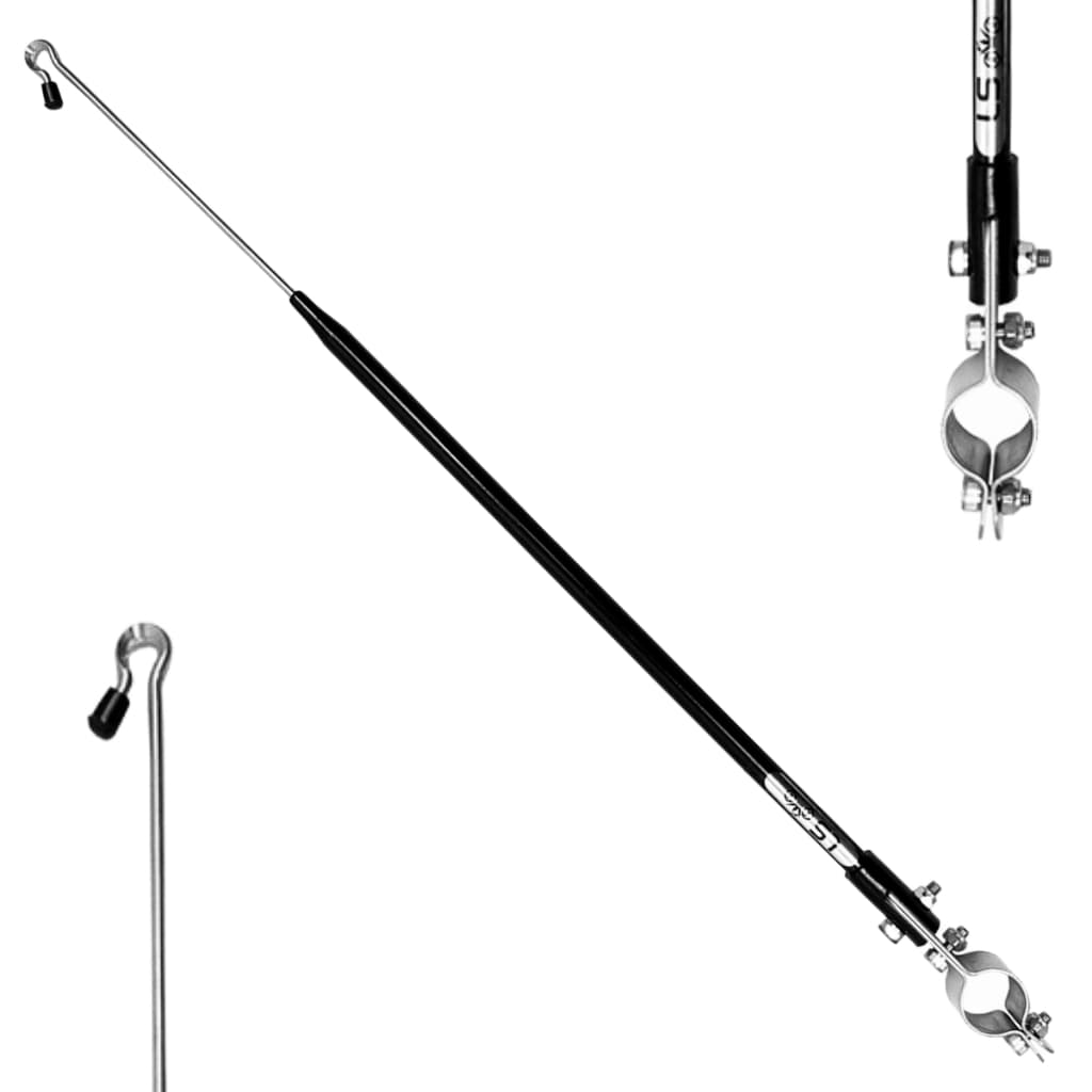 Antena Moto Anti Cerol Corta Linha Pipa Fio Guidão Retrátil Segurança Proteção LS Antenas Cor Preta