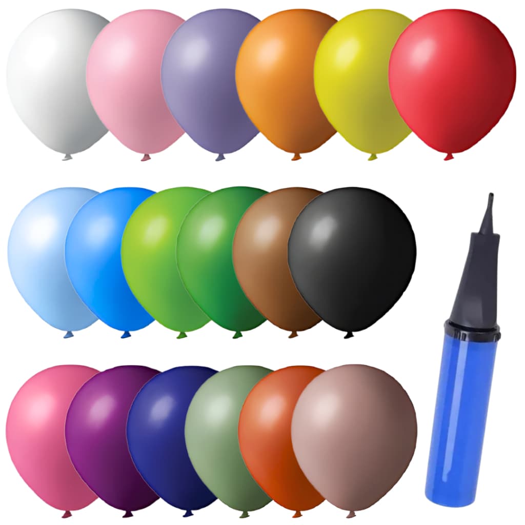 50 Balão Bexiga Látex 9 Polegadas + Bomba de encher manual