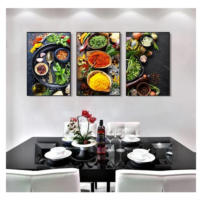 Kit Quadros Decorativo  Cozinha Decoração Estilo 3 Peças