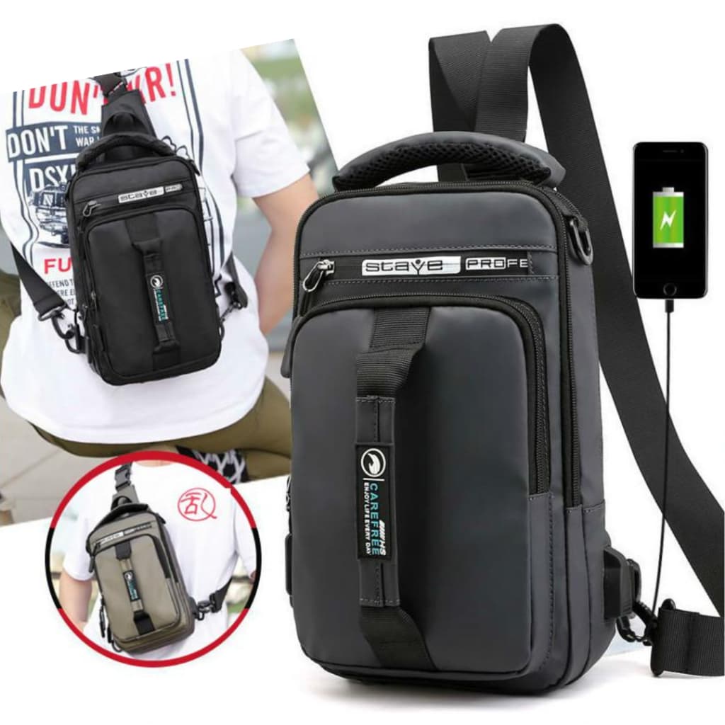 Bolsa de ombro casual impermeável Mini Tiracolo Transversal Entrada Usb