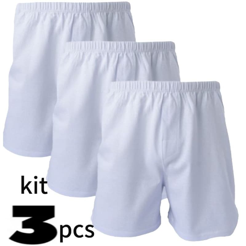 Kit 03 Cuecas Samba Cancao De Algodao NA COR -Branca