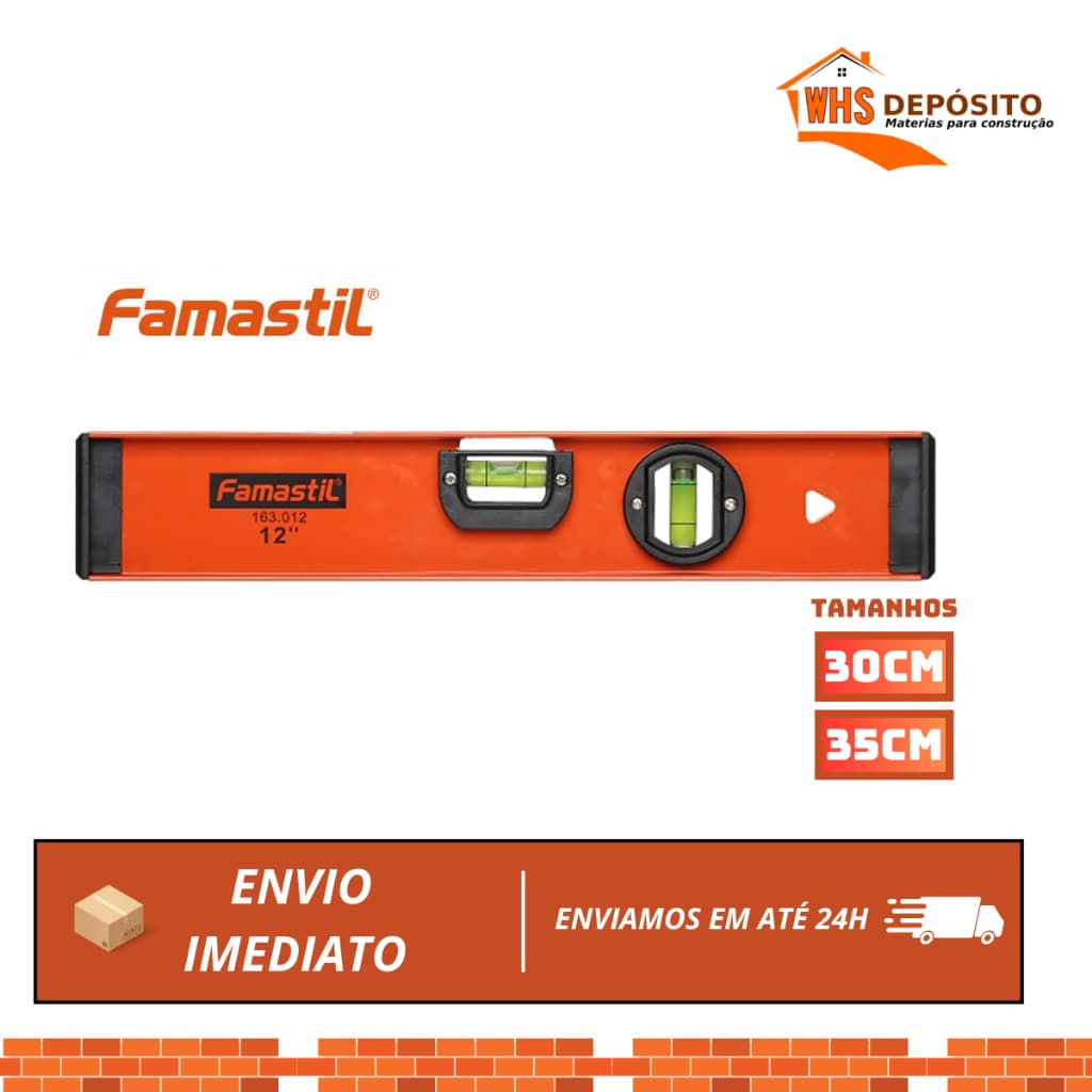 Nível de Alumínio Magnético 12" 30cm e  35cm Famastil