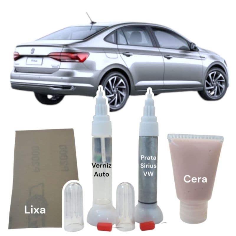 Caneta Tira Risco Automotiva Prata Sirius Volkswagen Uso Profissional