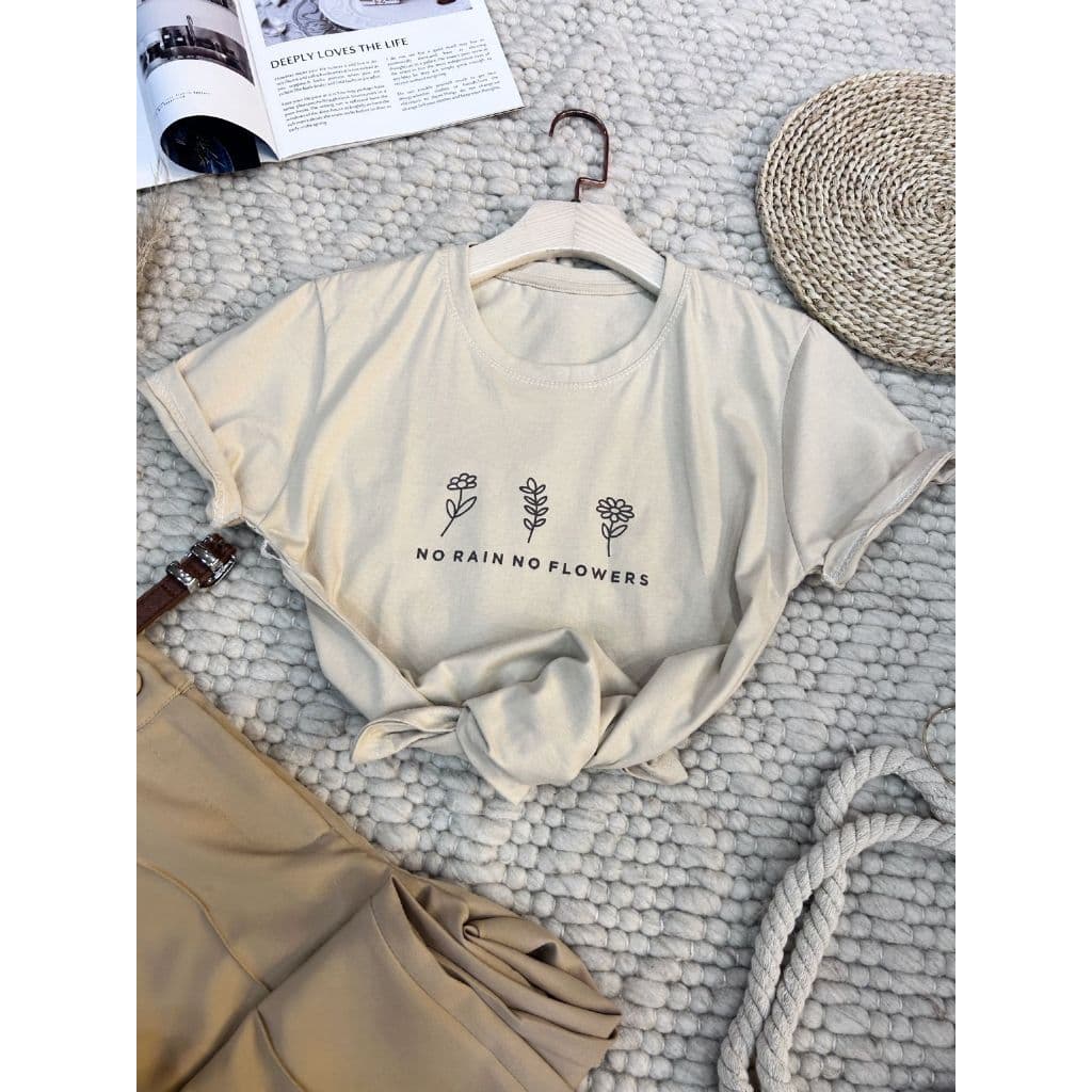 Blusa camiseta T-shirt feminina manga curta algodão 100 % Gola careca sempre