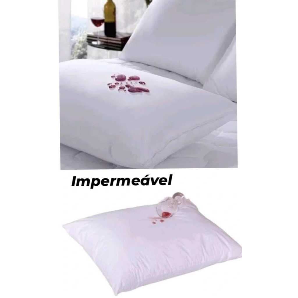 Fronha Capa De Travesseiro Impermeável C/ Ziper Antialérgico 70cm X 50cm - branco (1) Unidade