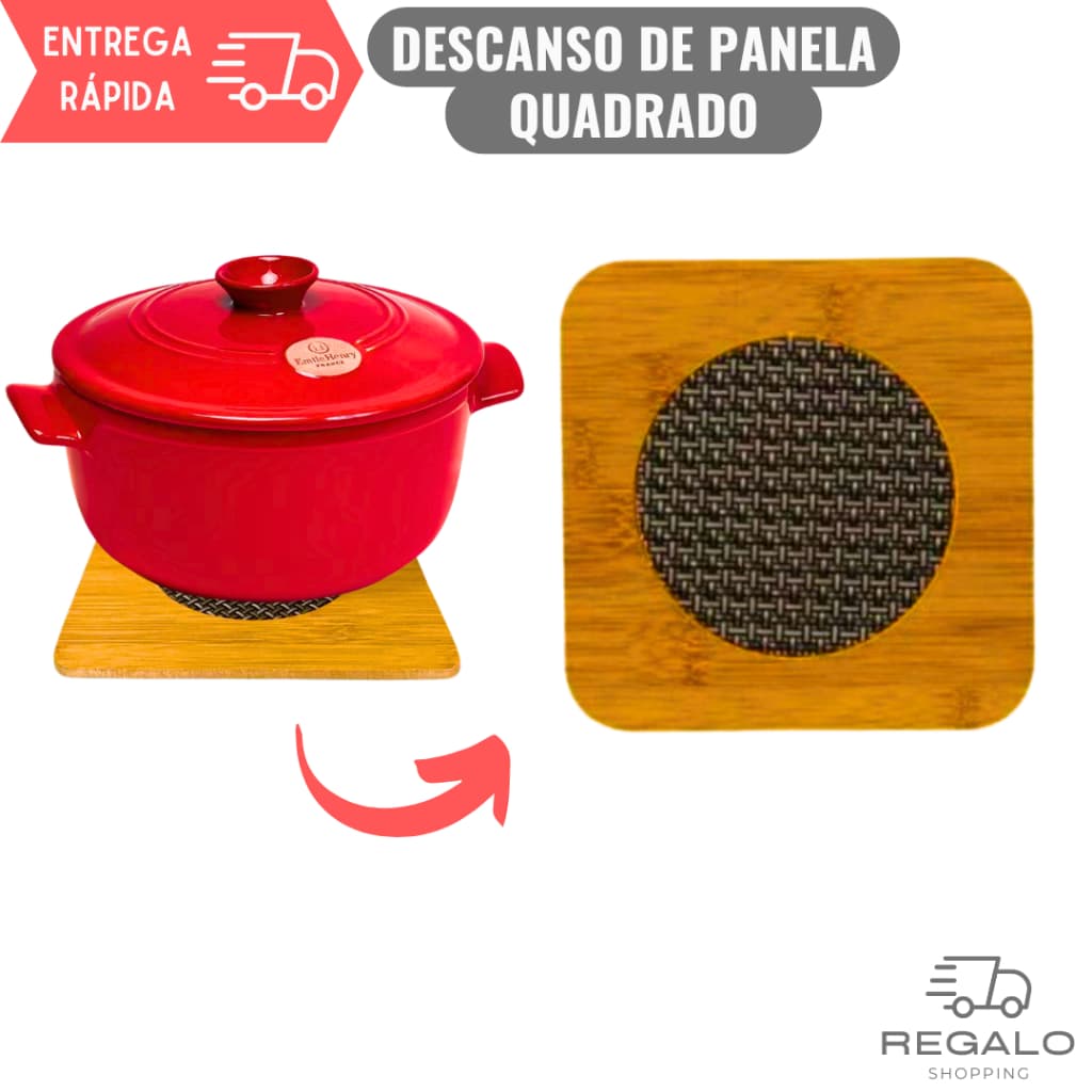Descanso de Panela Quadrado para Cozinha Porta Panela Suporte Protetor de Mesa Malha Metalizada