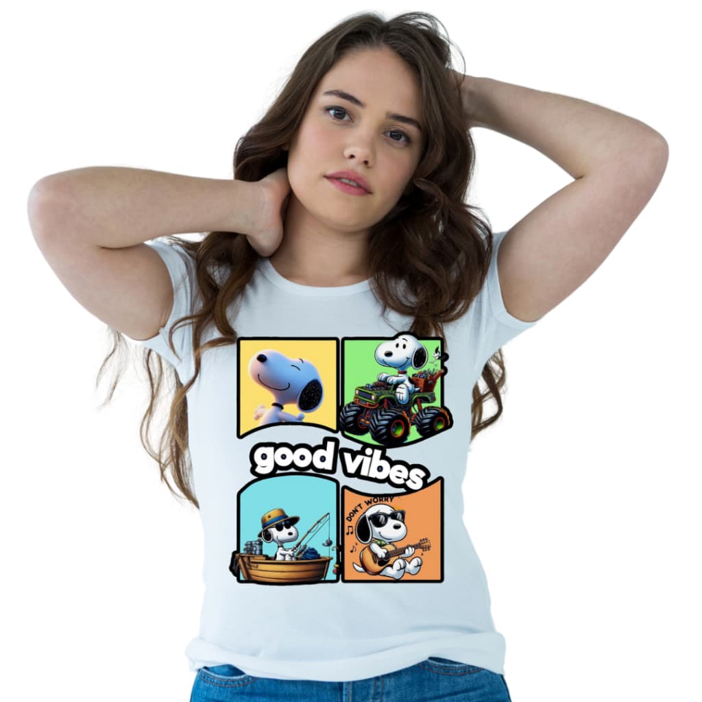 Camiseta Babylook Snoopy Desenho Animado Snoppy T-shirt Feminino 100% Algodão Envio imediato