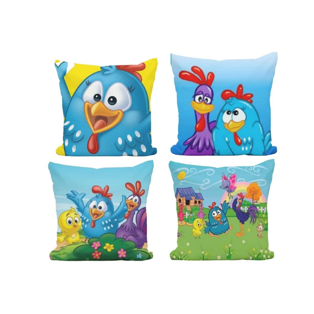 KIT 4 CAPAS PARA ALMOFADA PERSONALIZADAS LUXO GALINHA PINTADINHA 45X45