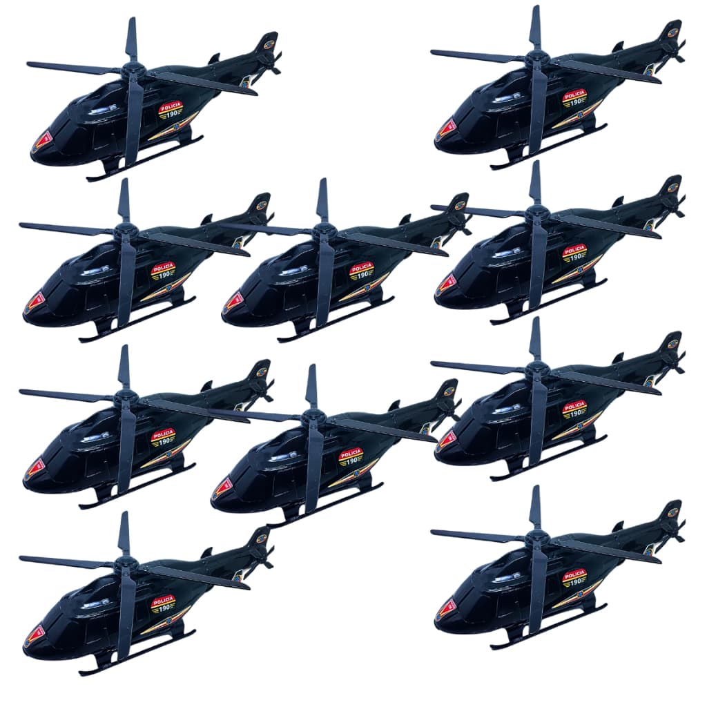 Kit Atacado Brinquedo 10 Helicópteros Políca Presente