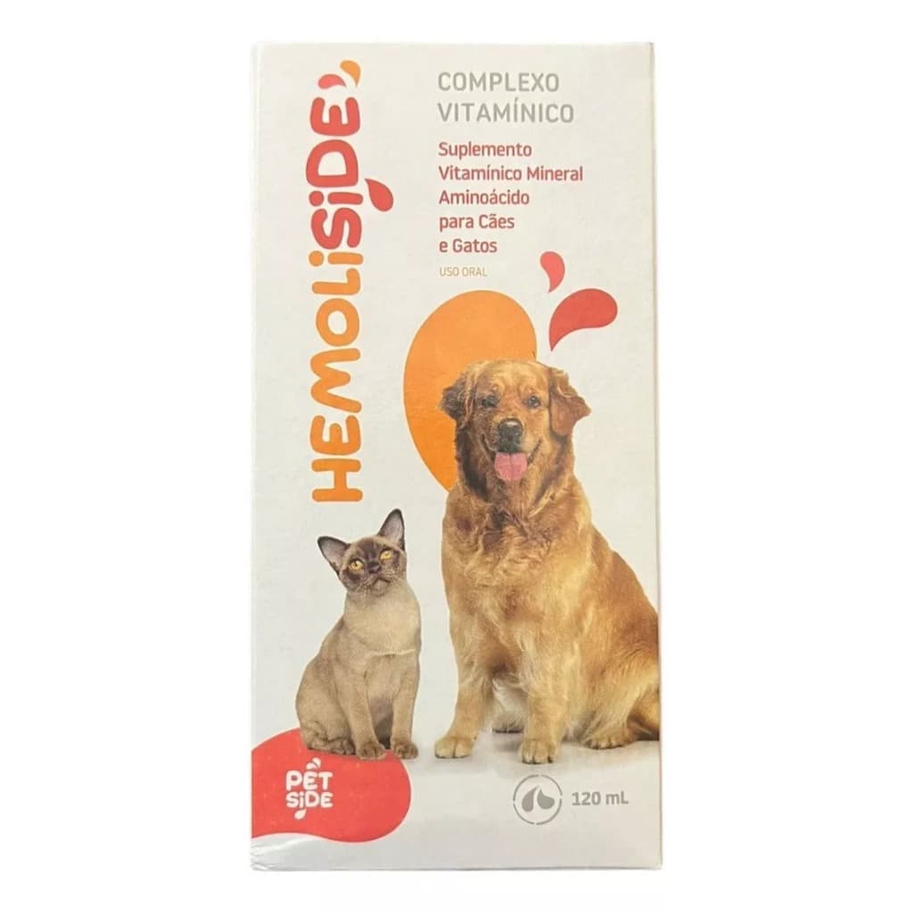 Hemoliside Suplemento Vitaminico Mineral Cães E Gatos 120ml - Genérico Hemolitan