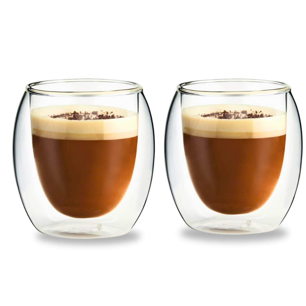 Kit 2 Xícaras Copo Café Expresso Caneca Chá Parede Dupla Vidro Cantinho Escritório