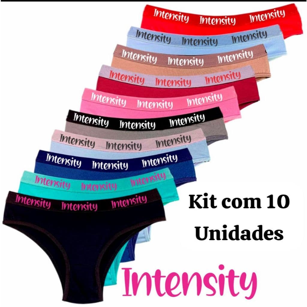 Kit 10 Calcinha de Algodão Cós Alto Tanga Conforto Em Cotton Liso Forro 100% Algodão