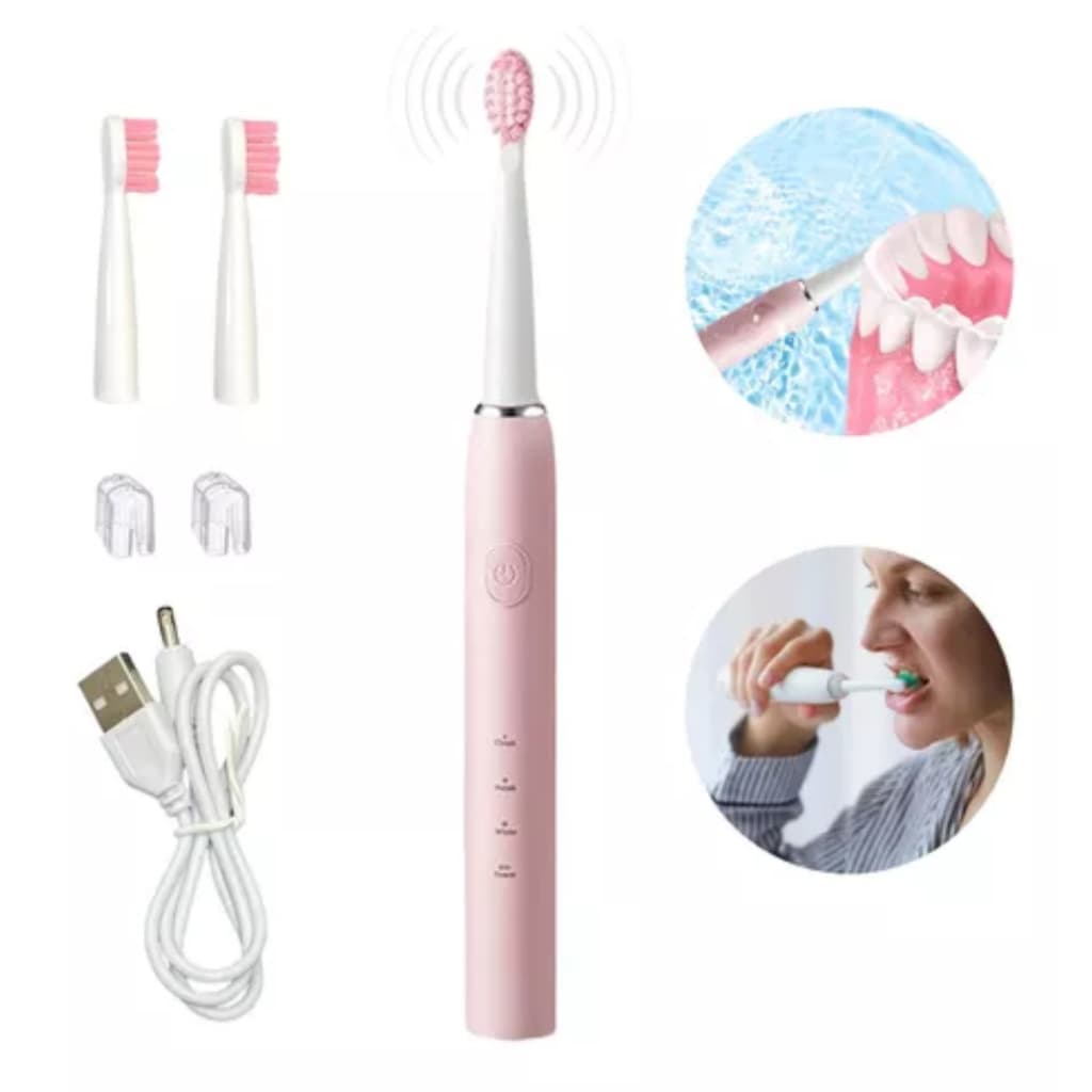 Escova De Dente Dental Bucal Elétrica Saúde Vibratória Recarregável Usb Bivolt