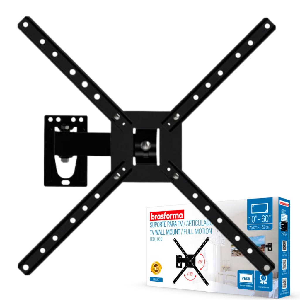 Suporte Articulado Tv Led 28 32 40 42 43 49 50 55 Polegadas Brasforma