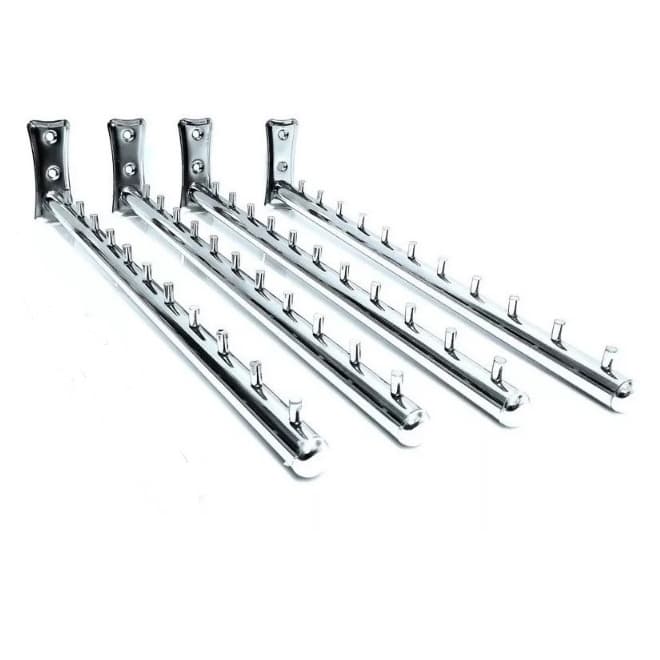 Expositor Arara Rt Cromado De Parede 40 Cm 4 Unidades