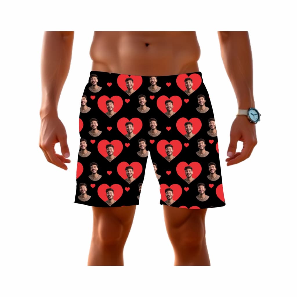 Samba Canção Personalizado Com Foto Corações Namorados Presente Criativo Casal Masculino Amor