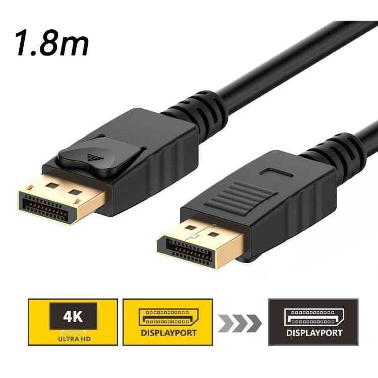 Cabo Adaptador Displayport Macho Para Displayport Macho 1.80 Metros Full Hd