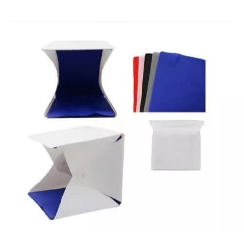 Mini Studio Box Cabine Fotográfico Fotos Dobrável Led 20 x 20