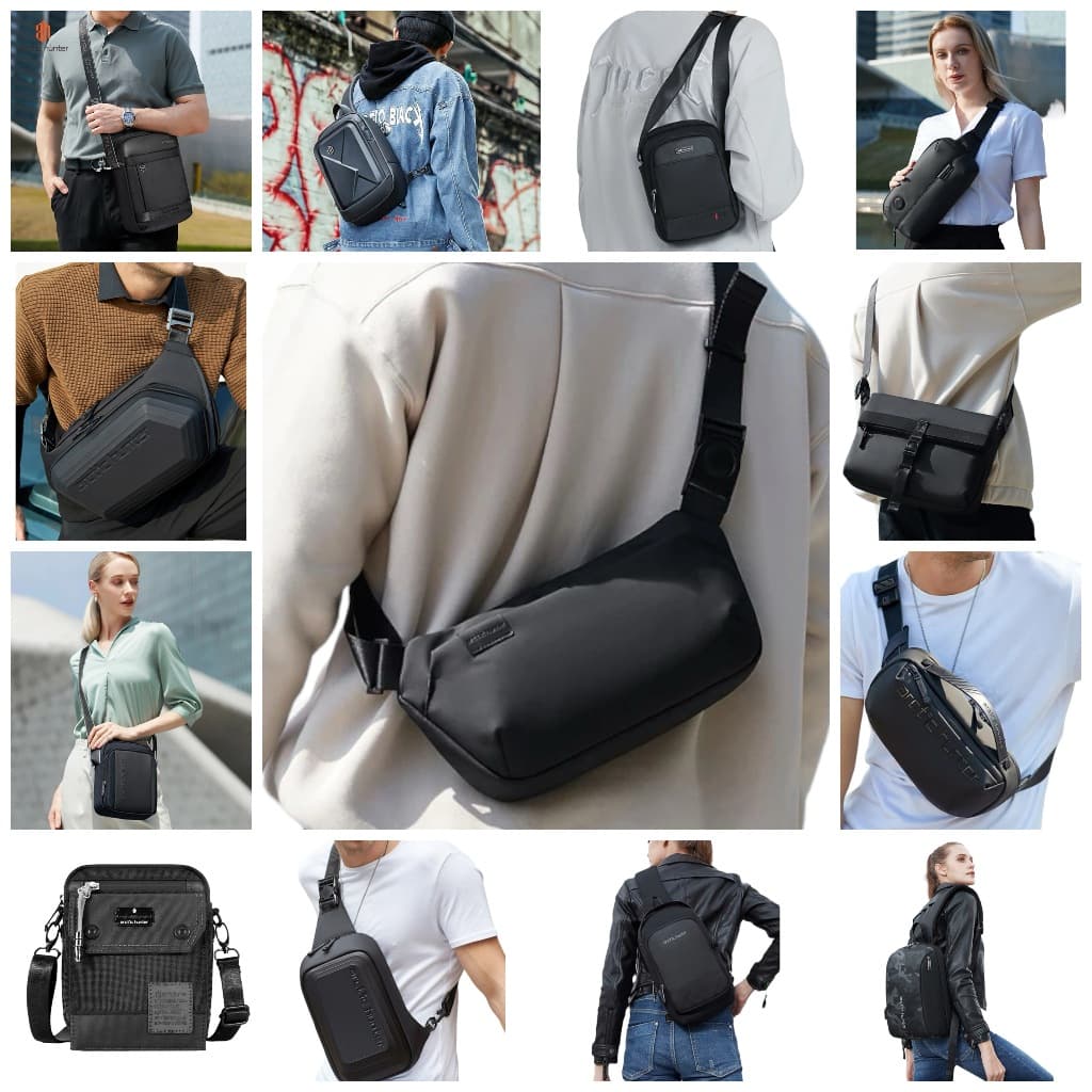 Bolsa Shoulder Bag Transversal Resistente à Água Reforçada Multifuncional Versátil Casual Dia a Dia