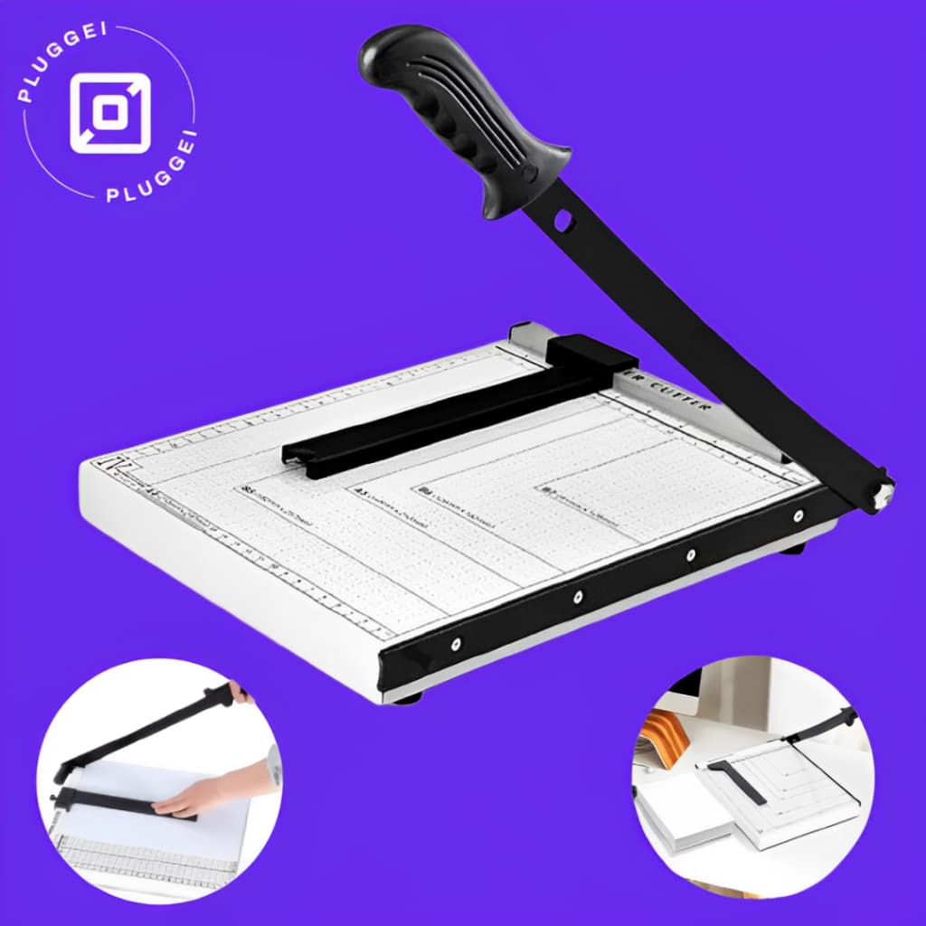 Guilhotina da Papel Manual Base Aço Papel A3 e A4 Profissional até 12 folhas com trava para folha