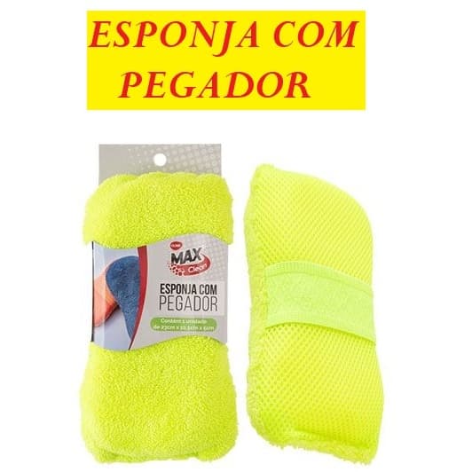 Esponja Com Pegador 23x10,5x5CM Prático E Fácil Com Tecido Chenille Para Lavagem Lavar Carros Clink