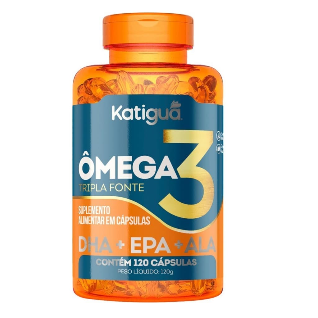 Vitamina Ômega 3 Tripla Fonte 1000mg 120Cps - Katigua