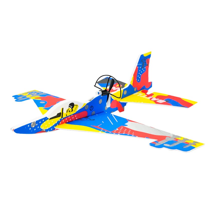 Avião Elétrico Voa de Verdade 35 Cm Isopor Luz LED Colorido