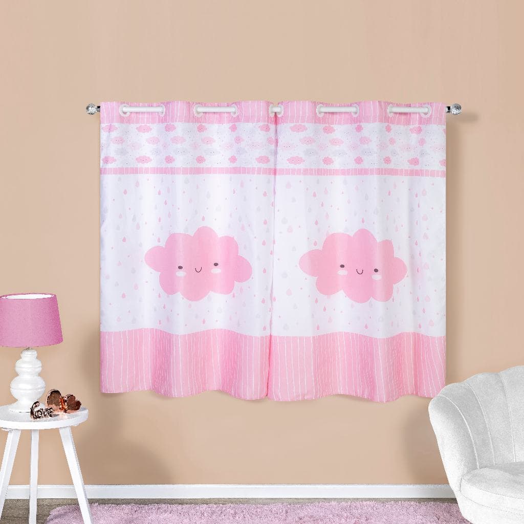 Cortina Infantil 2,00x1,50 Estampa Bebê Quarto Chuvinha de Amor