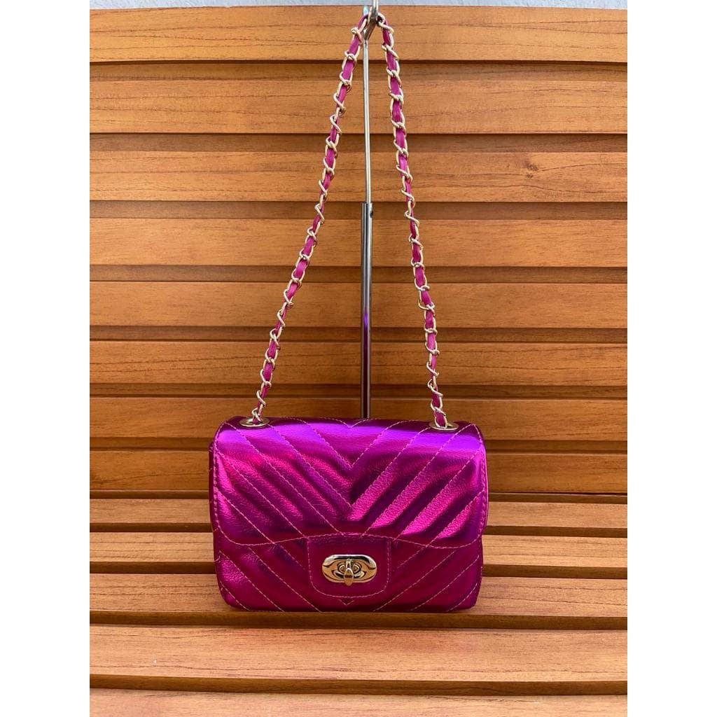 Bolsa Feminina Festa Brilhante Tiracolo Alça Transversal Ombro Lateral Corrente Envio Rápido
