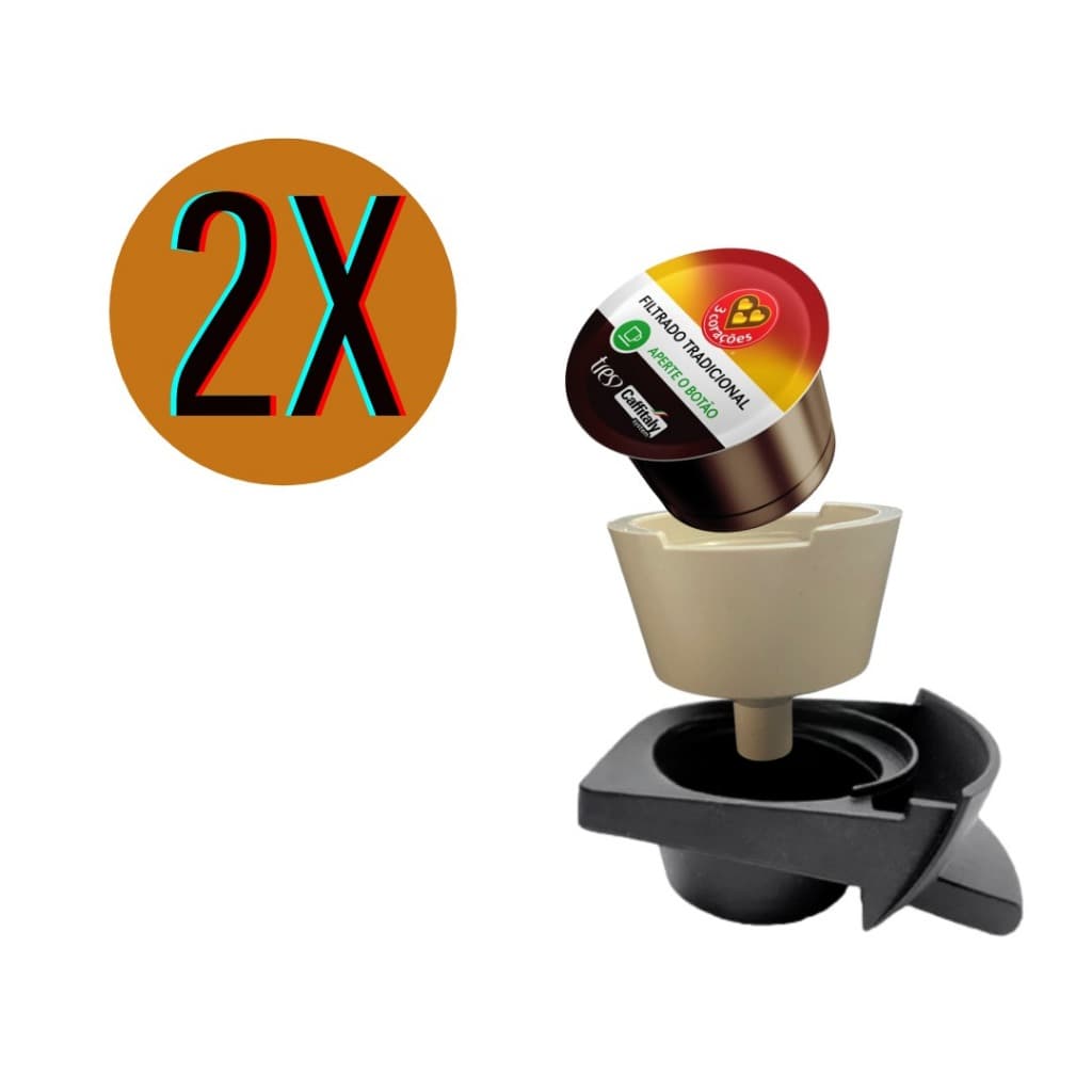 2x Adaptador Cápsula Três Corações Para Todas as Máquina Dolce Gusto