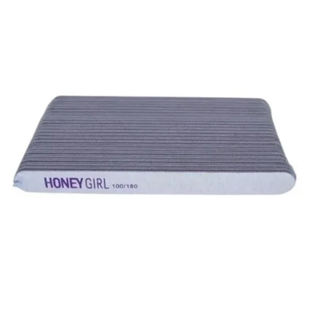 Kit com 10 Lixas Roxa Reta Profissional Honey Girl 80/100
