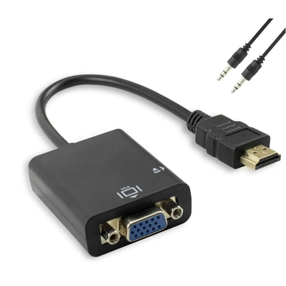 Cabo Conversor Adaptador Hdmi Para Vga Com Saída P2 De Áudio