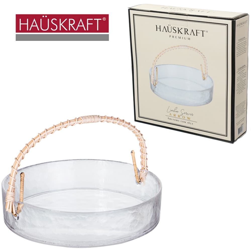 Fruteira De Mesa De Vidro Com Alça 550ml Hauskraft