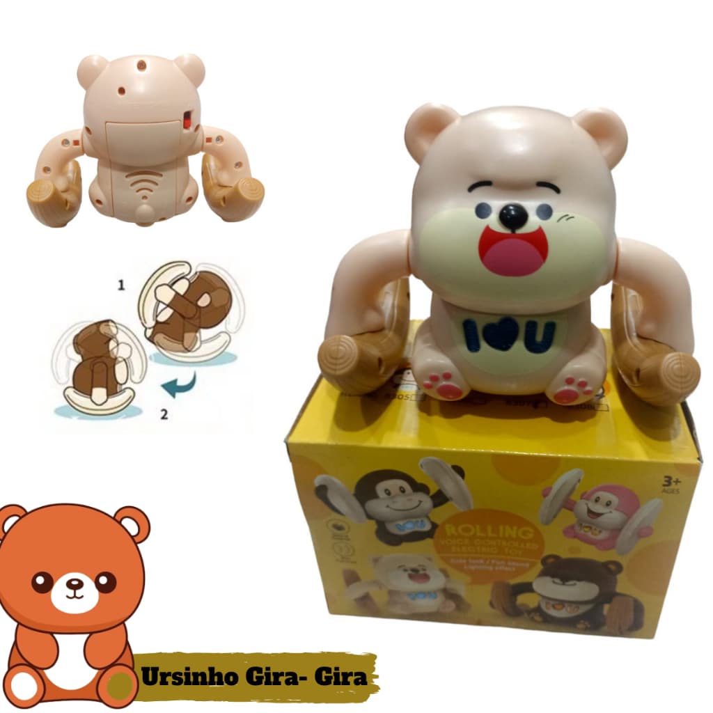 Gira Urso Ursinho Musical Com Movimento Divertido