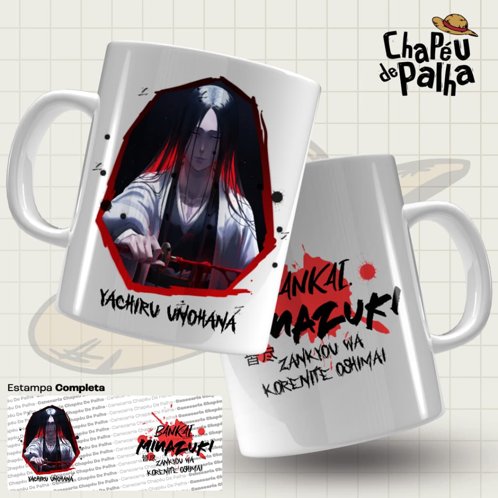 Caneca Bleach Porcelana 325ml – Anime – Presente Otaku Geek - Unohana Kenpachi