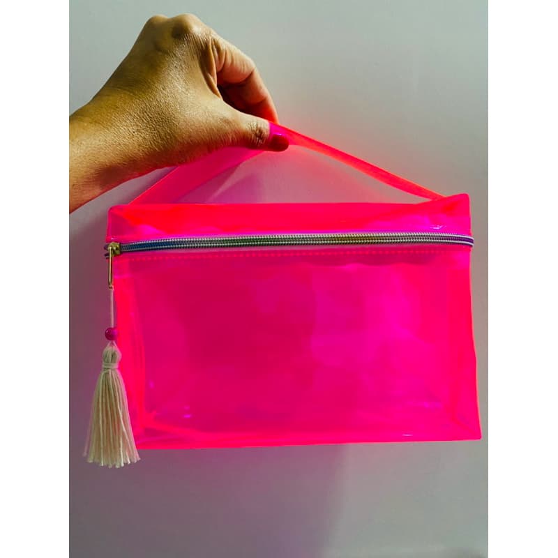 20 Unidade de Necessaire Bolsinha com alça Neon, tamanho(G), pingente incluso /Neon/presente/