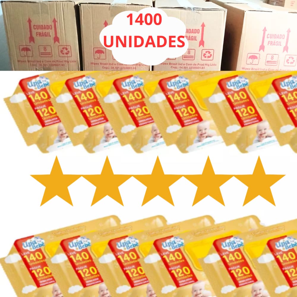 Caixa com 1400  unidades de lenços umedecido Barato Upa Bebe Produto de qualidade