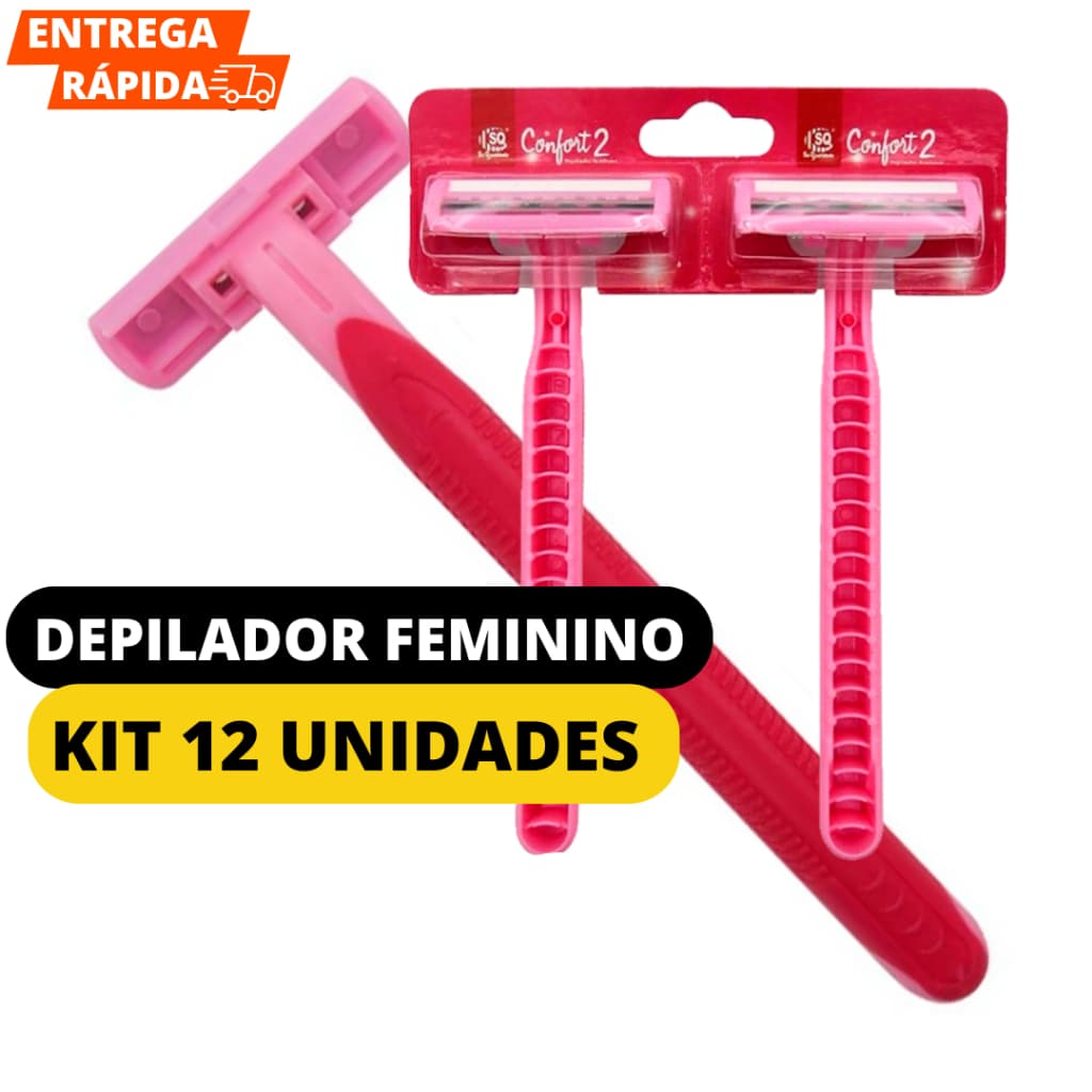 Kit 12 Aparelho De Barbear Rosa Cabo Emborrachado E Lâminas Dupla Conforto Para Rosto E Corpo