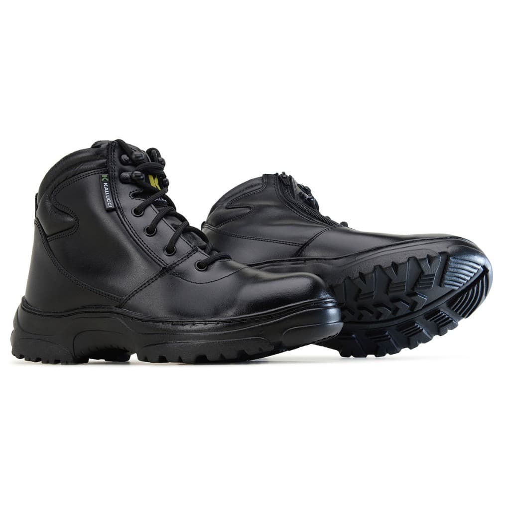 Bota Coturno Masculino Cano Curto Couro Confortável Ortopédico Militar Segurança Kallucci Promoção