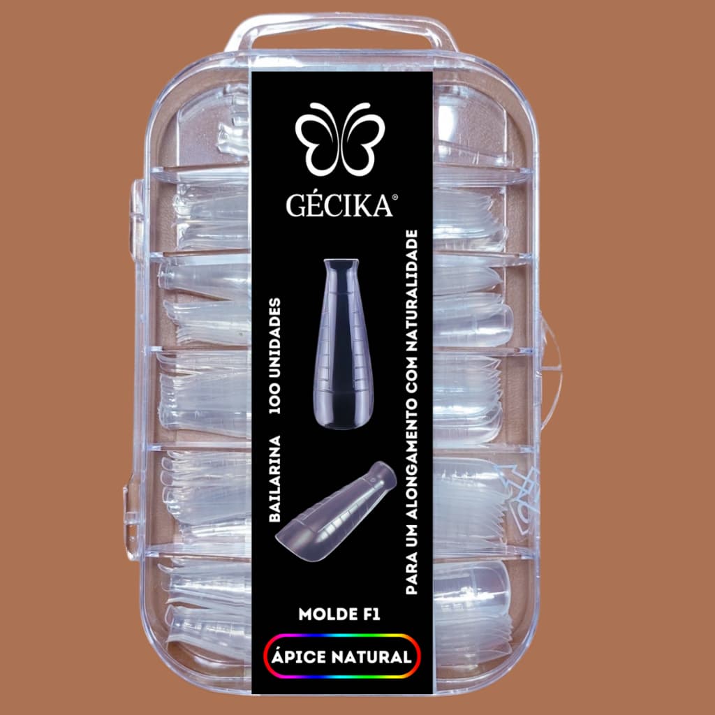 Molde F1 Gecika Diferente Molde F1 Bailarina Natural com Ponto de Tensao Baixo Unha com Naturalidade