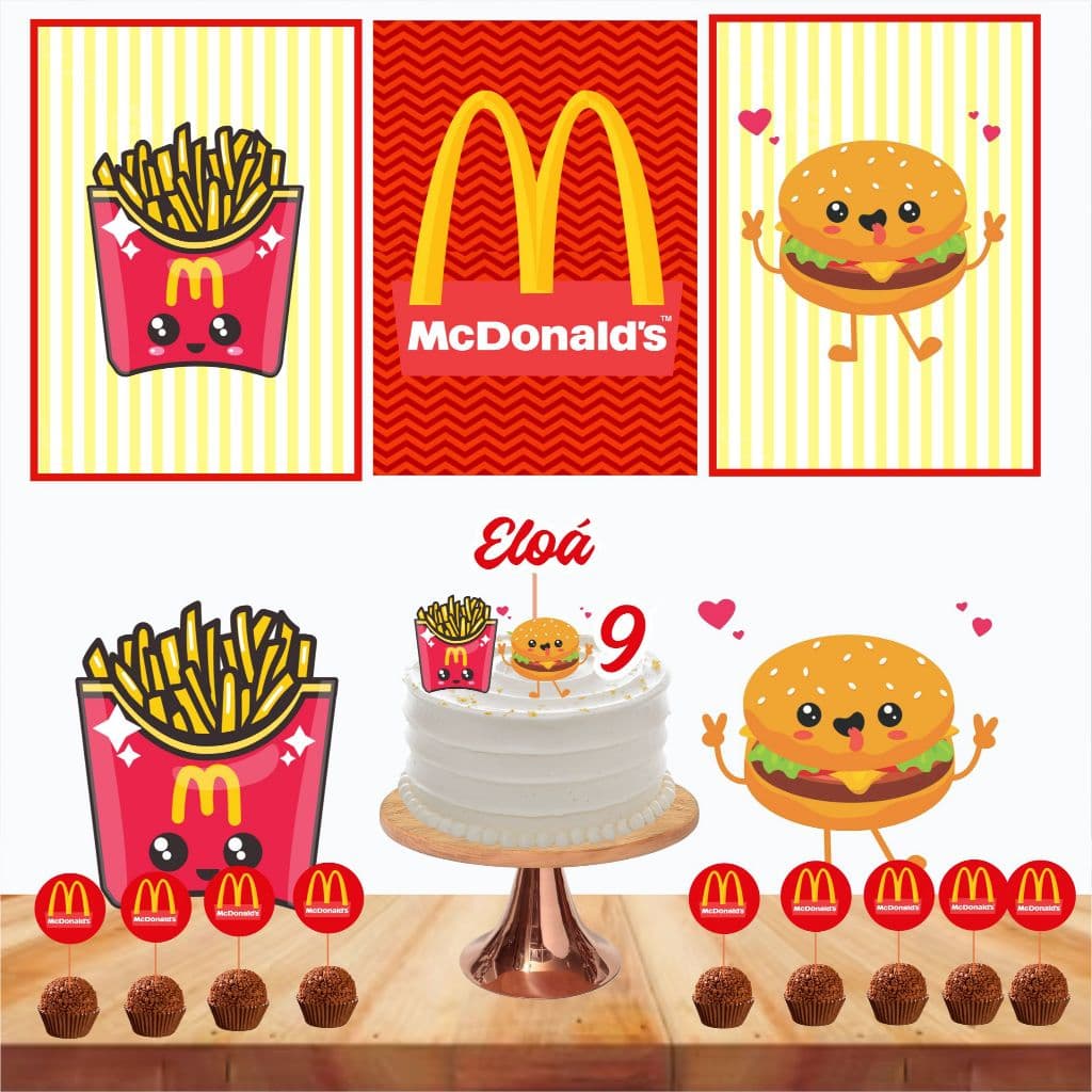 Kit Bolinho MC Donald's - Kit festa MC Donald's personalizado - EXCLUSIVO
