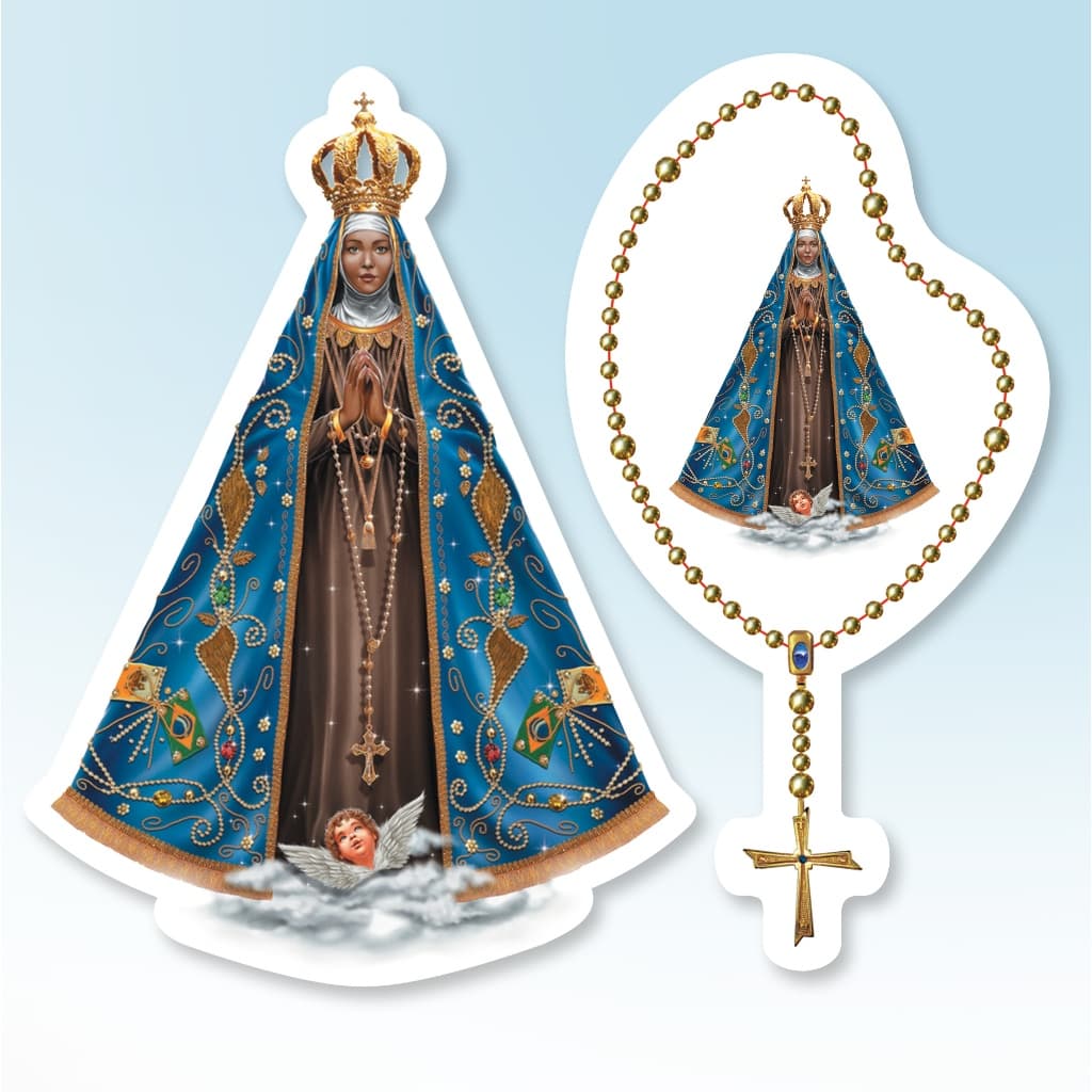 4 Quatro Adesivos lindos de Nossa Senhora Aparecida ( manto azul ) Carro, Moto, caminhão
