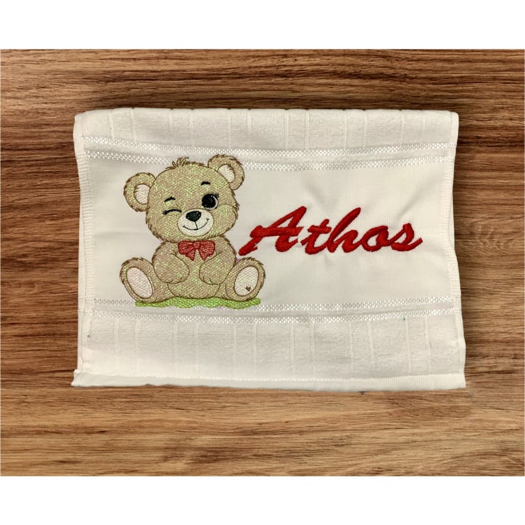 toalha lavabo dohler 30x45 bordada/ nome/ desenho/ batizado / maternidade / escolar / toalha de mão