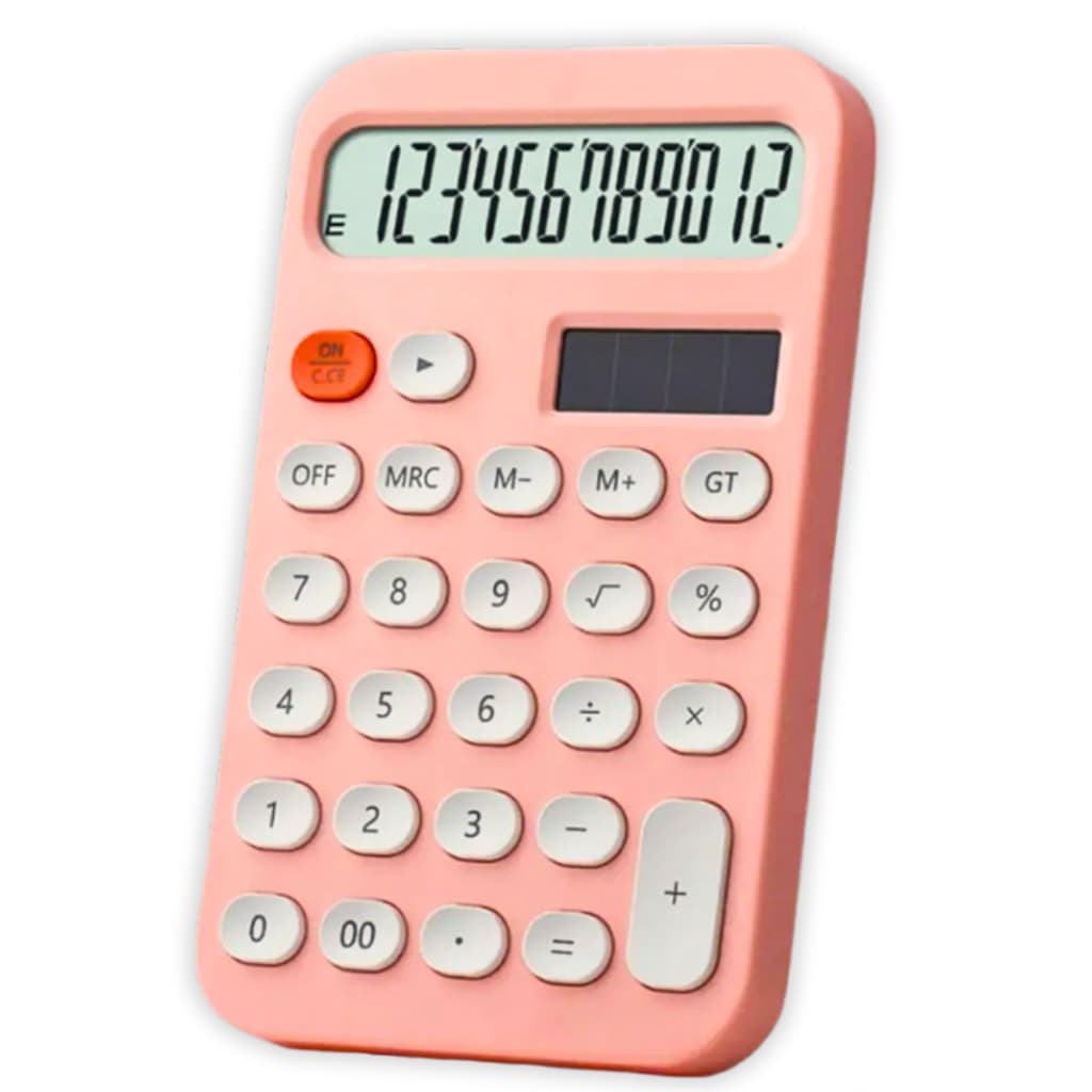 Calculadora 12 digitos Lilás Rosa KK-968 solar e bateria compacta tela LCD mesa balcão escritório f