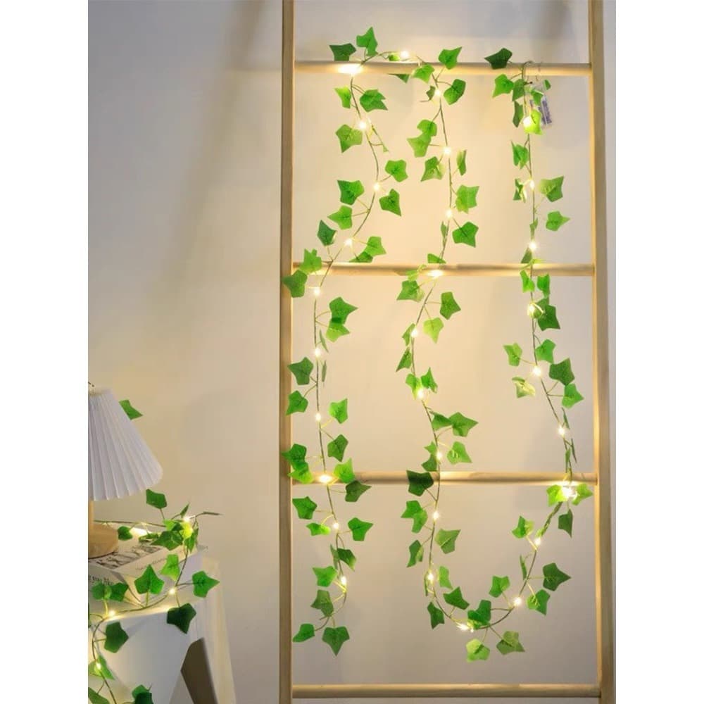 KIT 6 Metros planta decorativa trepadeira artificial flores artificiais Folha de Ivy Artificial 2 M