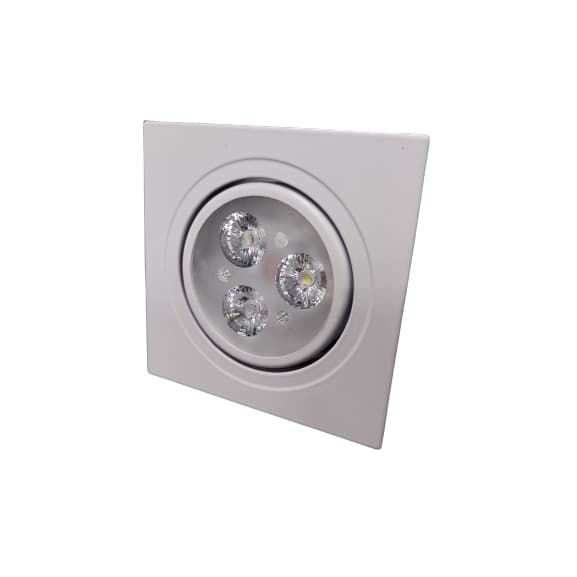 kit 4 Spot De Led Embutir Teto Direcional 3w Quadrado Branco Quente / Branco Frio