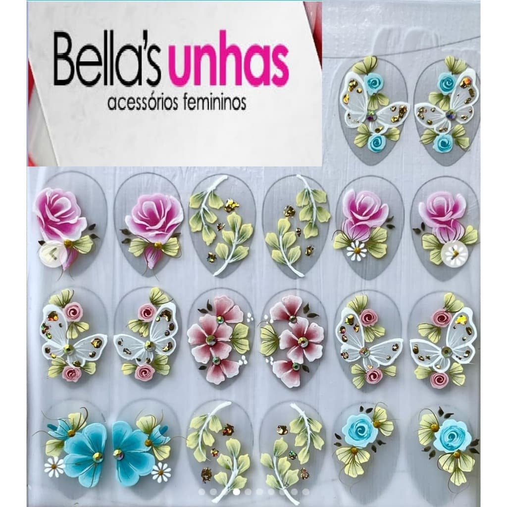 02 cartelão com adesivos para unhas de luxo, películas Unhas Artesanais Pedrarias Jóias Unha Strass