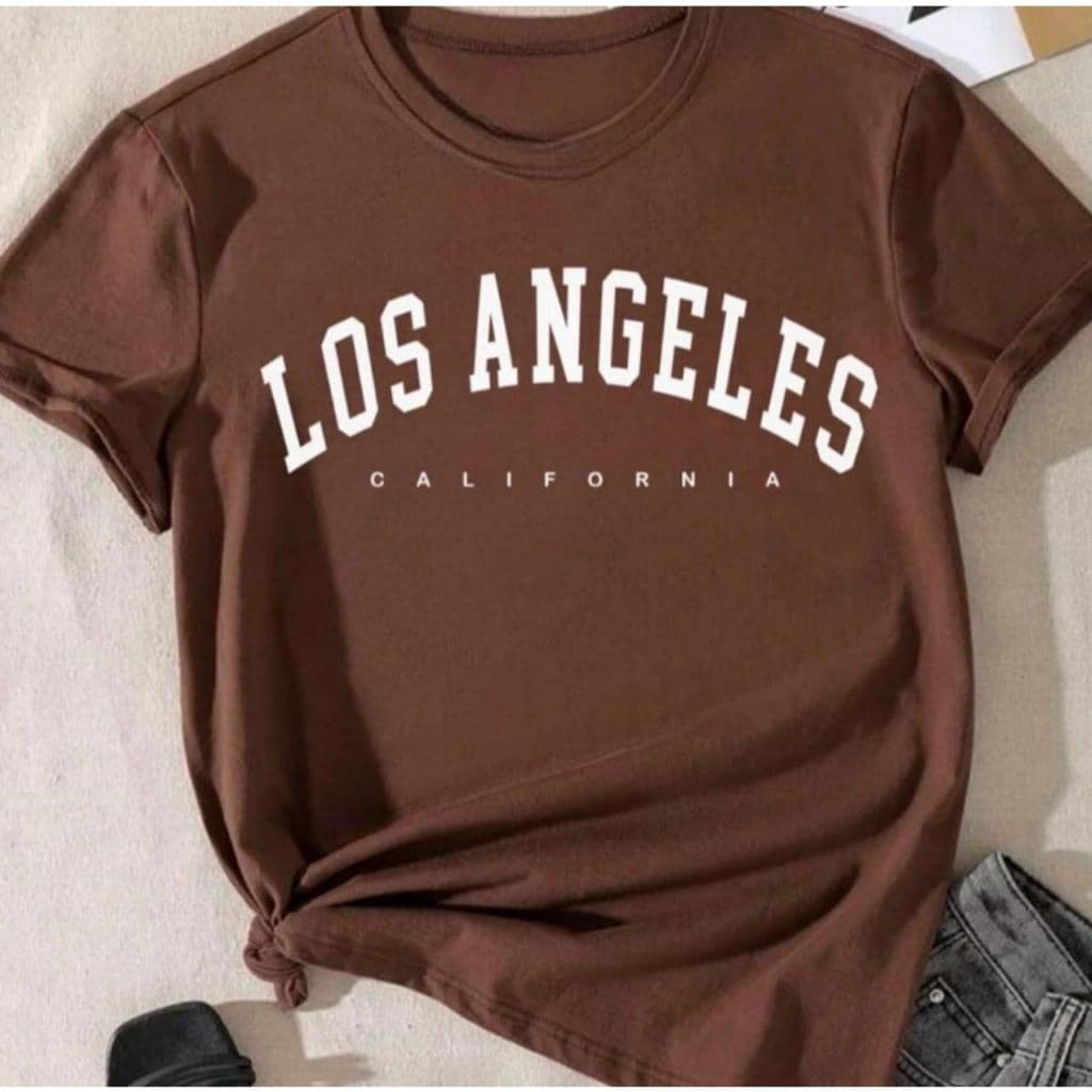Camiseta Feminina Los Angeles CALIFORNIA Tecido Leve e Macio