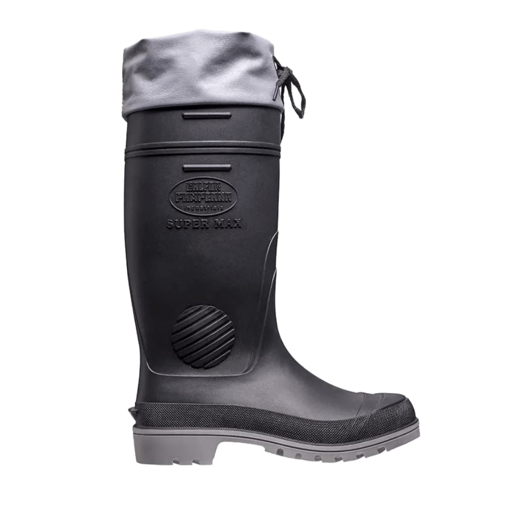 Bota Borracha Pvc Preta C/longo Amarra Polaina Impermeável Calfor